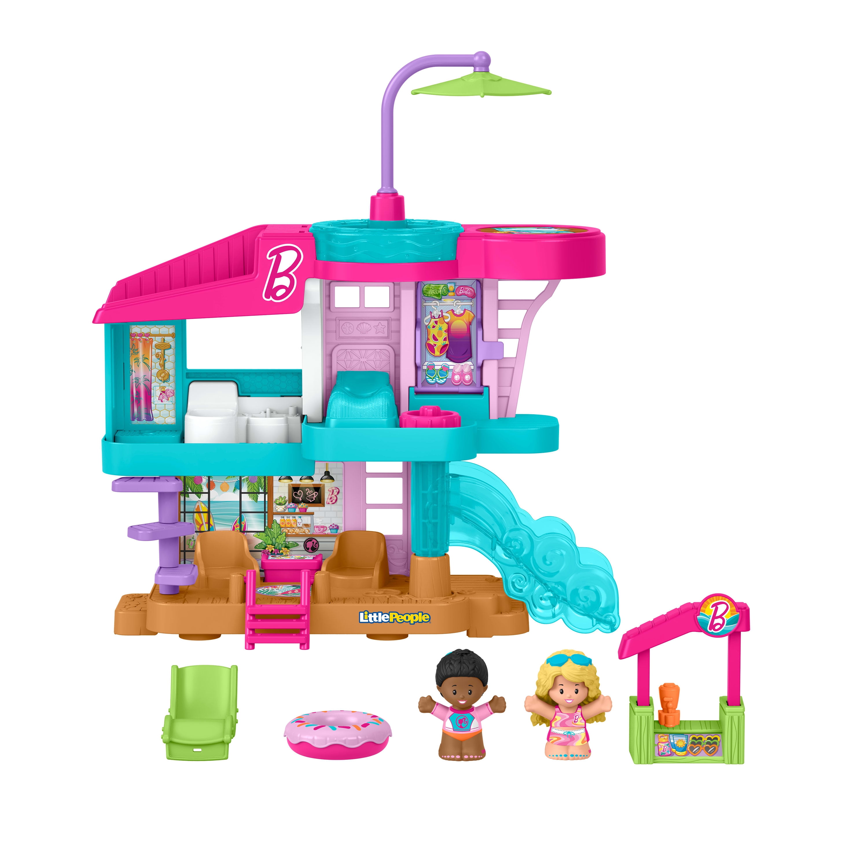 Fisher-Price Little People Barbie Beach House Toddler Playset with Figures & Accessories