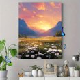 thumbnail image 4 of Daisy Field Sunset Canvas Wall Art 15.75x11.81 Inches, 4 of 8