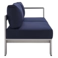 thumbnail image 4 of Modway Causeuse de Patio Extérieure en Tissu et Aluminium à Accoudoir Droit, Argent et Bleu Marine, 4 of 8