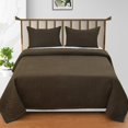 thumbnail image 1 of Quilted Double Bedsheet For King Size With 2 Pillow Covers | 90 X 100 Inches, Brown - 280 Thread Count Super Soft Bedding Set, 1 of 4