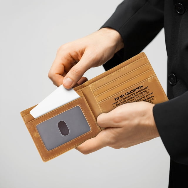 Meitianfacai Portefeuille Gravé pour Hommes Portefeuille en Cuir Gravé