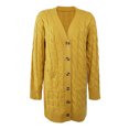 thumbnail image 4 of FAIWAD Cardigan Long en Tricot Torsadé pour Femmes Manches Longues Ouvert devant avec Poches, 4 of 5
