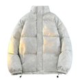 thumbnail image 1 of Styesk Jackets for Men Men's Long Sleeved Standing Collar Hooded Jacket Cotton Jacket, 1 of 2