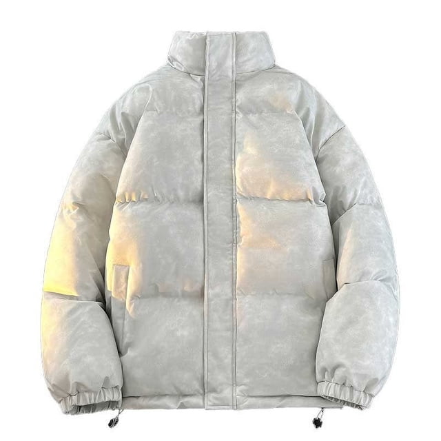 Styesk Jackets for Men Men's Long Sleeved Standing Collar Hooded Jacket Cotton Jacket
