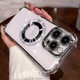 thumbnail image 5 of iPhone 14 Pro Max/13/12/11 Case - Transparent & Electroplated, Durable with Magnetic Feature - Unisex, Elegant Protection, 5 of 5
