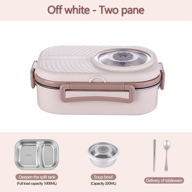 Wamans Food Warmer Stainless Steel Lunch Box Office Worker Student Lunch Box Sealed Lunch Box with Soup Bowl Student Tableware Compartment Insulation Lunch Box Clearance Items