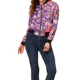 thumbnail image 1 of INSPIRE CHIC Blouson Bomber pour Femme Coupe Ajustée Léger à Fermeture Éclair Violet P, 1 of 6