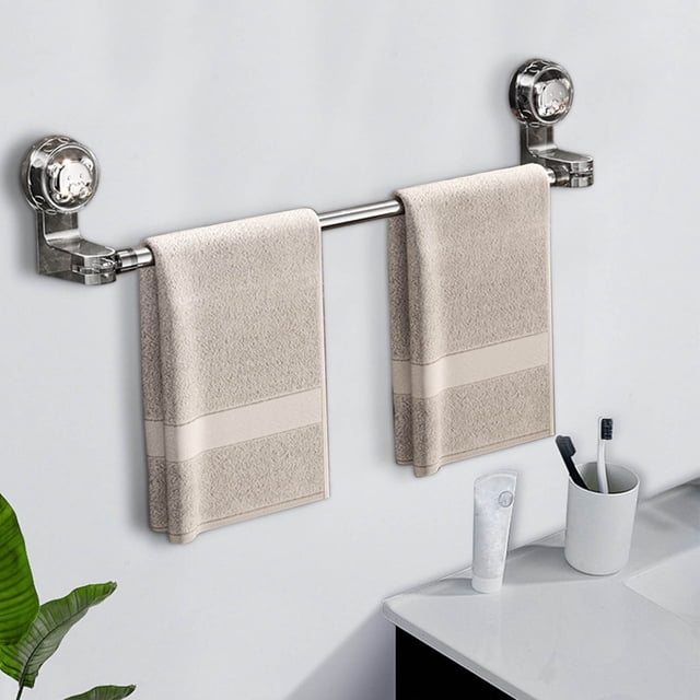 Birdeem Adjustable 19.6-39.2 Inch Suction Cup Towel Bar Extendable Suction Cup Towel Holder Bathroom Stainless Steel Towel Rack Towel Bar for Glass Shower Door(1Pcs)