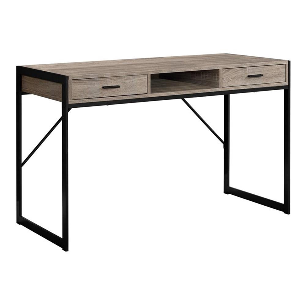 Pemberly Row Metal Home Office 48"L Computer Desk with Storage in Brown