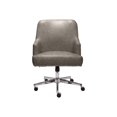 thumbnail image 1 of Serta Leighton Chaise de Bureau à Domicile avec Mousse Mémoire, Chaise d'Appoint de Bureau à Hauteur Réglable avec Base en Acier Inoxydable Finition Chrome, Cuir Reconstitué, Gris, Gris Rassemblement, (Modèle : ), 1 of 14