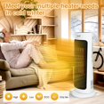 thumbnail image 4 of CAYNEL Home Oscillating Tower Ceramic Heater with Adjustable Thermostat, 12-Hour Timer and Safety Lock, Tip-Off Switch and Overheat Protection for Home and Home Office Areas, White, 4 of 4