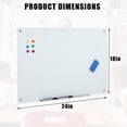thumbnail image 3 of Magnetic Glass Whiteboard - 24"x18" (60x45cm) White Frameless Dry Erase Board - Ultra-Clear Tempered Glass with 4 Mounting Holes for Office/School/Home (1 Unit), 3 of 7