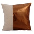 thumbnail image 1 of Pillow Cover, Copper Pillow Cover, 18x18 inch (45x45 cm) Pillow case, Faux Leather Throw Pillow Cover, Metallic Leather Linen Pillow, Solid Pillow Patchwork - Better Half Copper, 1 of 2