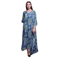 thumbnail image 1 of Bimba Kaftan Floral pour Femmes, Tenue d'Intérieur de Vacances, Robe Maxi, Couvre-Maillot de Plage - 4X-5X, 1 of 5