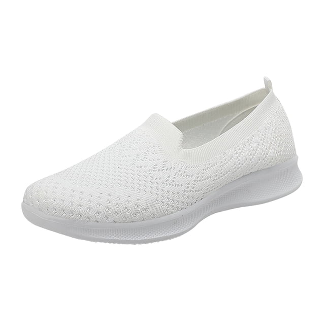 B91xZ Ballerines Classiques à Bout Rond Fermé pour Femmes Chaussures de Danse Décontractées Confortables, Blanc 9.5