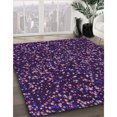 thumbnail image 3 of Ahgly Tapis de Zone Rond Lavable en Machine Intérieur Transitionnel Violet Violet, 5 Pieds Rond, 3 of 7
