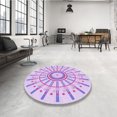 thumbnail image 4 of Ahgly Company Tapis d'Intérieur Lavable en Machine Carré Violet Transitionnel, 6 Pieds Carré, 4 of 7