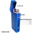 thumbnail image 2 of USB Plasma Lighter Flameless Electric Double ARC Dual Pulse Torch Rechargeable Lithium Power Battery (Infinity - Business Blue), 2 of 6