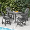 thumbnail image 2 of Costway 4 PCS Tall Bar Stool HDPE Patio Chair with Armrest Footrest Home Indoor Outdoor Gray, 2 of 8