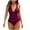 Wine-one piece sport swimsuit women, variant on Brnmxoke Swimming Suit One Piece for Women Deep V Neck Tummy Control Mesh Bathing Suits Slimming Beach Swimwear Surfing Bodysuit Green,XXL