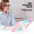 thumbnail image 4 of XYX For iPad Air 11 inch (2025 M3/2024 M2) Case, 360 Rotating Shockproof Cover with Stand, Screen Protector, Shoulder Strap, Rainbow Pink, 4 of 7