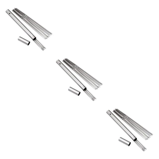 Transemion Versatile Stainless Steel Barbecue Stick Culinary Masterpieces With Ease Silver Stick +10* stick 3Set