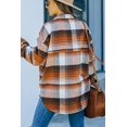 thumbnail image 3 of ORUYROP Womens Casual Plaid Shacket Button Down Long Sleeve Shirt, 3 of 4