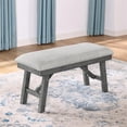 thumbnail image 2 of Rustic Gray Wood Linen Upholstered Dining Bench Seats up to 2, 2 of 2