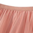 thumbnail image 3 of Women Layered Tulle Long Skirt High Waist Solid Color Frill Trim Ruffle Midi Skirt, 3 of 6