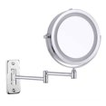 thumbnail image 1 of Feelglad Wall Mounted Makeup Mirror, 10X Magnifying Double Sided LED Lighted Mirror, 360° Swivel Extendable Cosmetic Vanity Mirror, Powered by Batteries(Not Included), Chrome,7 inches, 1 of 1