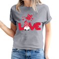 thumbnail image 2 of Pisexur Valentines Day T-shirt Top T-shirt à Manches Courtes Imprimé Amour de la Saint-Valentin pour Femmes Haut à Manches Courtes Col Rond Haut/chemise, 2 of 5