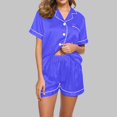 thumbnail image 2 of Yuyuzo Pajama Sets for Women 2 Piece Short Sleeve Button down Shirts Lounge Sets Color Block Soft Pj Sets, 2 of 4