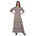 thumbnail image 1 of Moomaya Robe Maxi Évasée à Col Rond et Manches 3/4 Imprimée, Tenue Décontractée d'Été, 1 of 3
