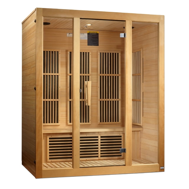 Maxxus "Bellevue" Sauna Infrarouge Lointain à Faible CEM pour 3 Personnes Canadien Hemlock