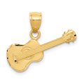 thumbnail image 1 of 14k Yellow Gold Acoustic Guitar Necklace Charm Pendant Musical Instrument, 1 of 6