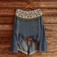 thumbnail image 2 of WTXUE Chandail Fair Isle Vintage Léger pour Femmes, Col Rond Décontracté, Manches Longues, Tricot, Haut à Enfiler, Imprimé Artistique, Vintage Fair Isle Rétro, Chandail Surdimensionné, Chemisiers Confortables, Doux, Hauts Boho, Gris, TTG, 2 of 3