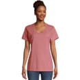 thumbnail image 1 of Hanes Womens ComfortWash V-Neck Tee, S, Mauve, 1 of 1