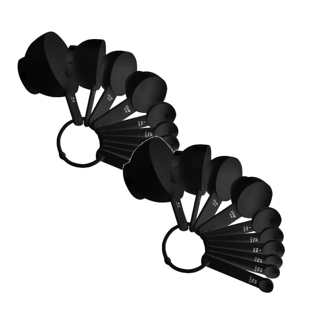 Oleegame 2PC 10PCS Measuring Spoons And Cups Sets Complete Set Of Quantitative Seasoning Tools Measuring Spoon Set For Cooking And Baking Black