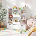 thumbnail image 4 of Gymax 47'' Children Bookcase Toy Storage Organizer w/3 Movable Drawers & 8 Cubbies, 4 of 10