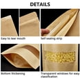 thumbnail image 3 of Firefly Hope 100 Pcs Resealable bags,3.5" x 5.5" Stand Up Kraft Paper Bags with Matte Window, Zip Lock Food Storage Bags for Packaging Products, Reusable, Sealable, 3 of 5
