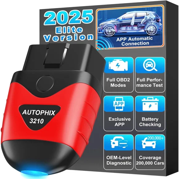 Autophix 3210 Lecteur Bluetooth OBD2 Outil de Diagnostic Sans Fil pour Voiture avec Test de Batterie