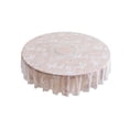 thumbnail image 1 of White Round Tablecloth Polyester Sheer Lace Embroidered with Hollowed-out Non-slip Design for Dining Tables 185 cm, 1 of 6