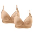 thumbnail image 1 of Bras for Women, 2PCS Womans Printing Gathered Together Large Size Daily Bra Underwear No Rims, 1 of 6