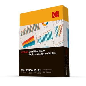 Kodak Multi-Use Papier, taille de la lettre, 20 Lb, 92 C'est brillant. 500 Feuilles