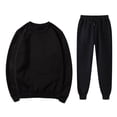 thumbnail image 1 of 2 Piece Tracksuit Mens Matching Crewneck Pullover and Drawstring Jogging Set Long Sleeve Athletic Sportswear Tracksuits, 1 of 7