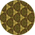 thumbnail image 1 of Ahgly Tapis Rond Lavable en Machine Intérieur Transitionnel Marron, 6 Pieds Rond, 1 of 7
