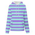thumbnail image 3 of FAIWAD Womens Striped Drawstring Hoodies Casual Long Sleeve Color Block Pullover Tops Drop Shoulder Loose Sweatshirts, 3 of 4
