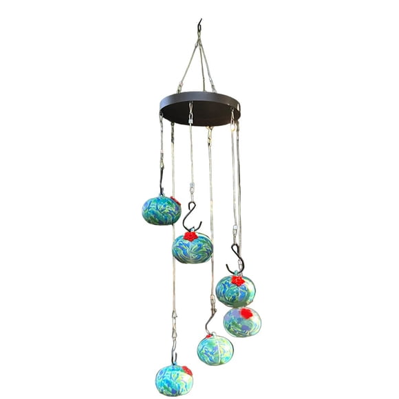 Hummingbird Feeder Hanging Type New Charming Wind Chimes Hummingbird Feeders Blue