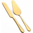 thumbnail image 1 of Cake Cutting Set for Wedding, Pie Server, Stainless steel Wedding Cake Knife and Server set, Golden Cake Cutter for Birthday, Parties and Events (Gold Serving Set), 1 of 5