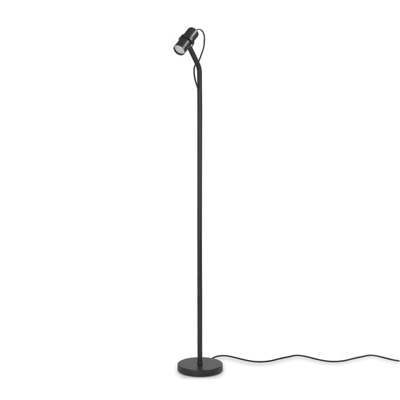 Globe Electric 58" LED Floor Lamp with Matte Black Shade, Industrial Style